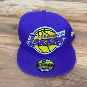 New Era 9FIFTY Los Angeles Lakers Snapback Hat Purple NBA Basketball Cap OSFM